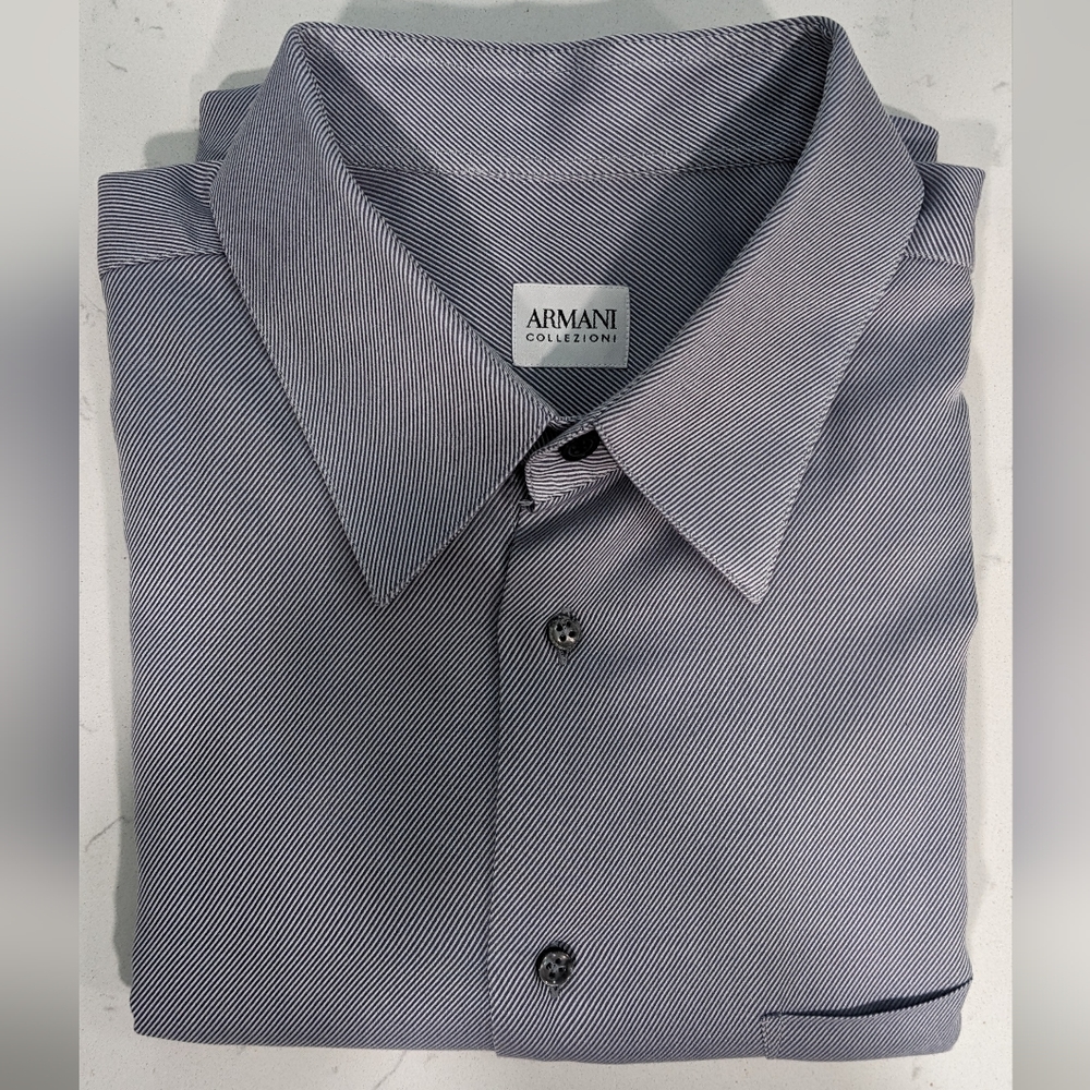 Armani Collezioni navy blue/White button-down Sz. 17.5/44